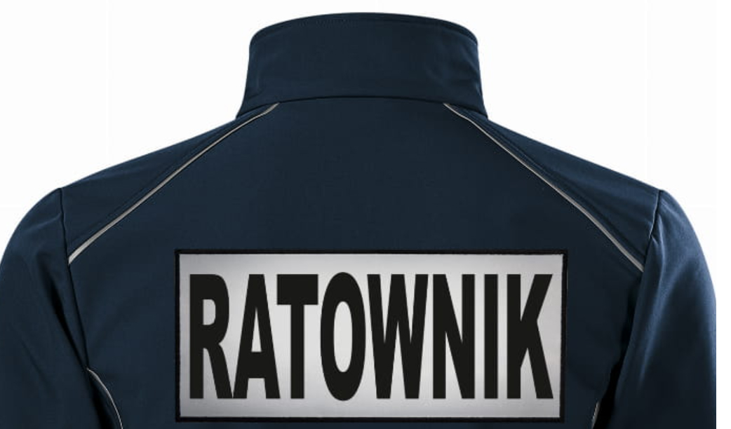 nadruk odblaskowy logo na kurtce roboczej